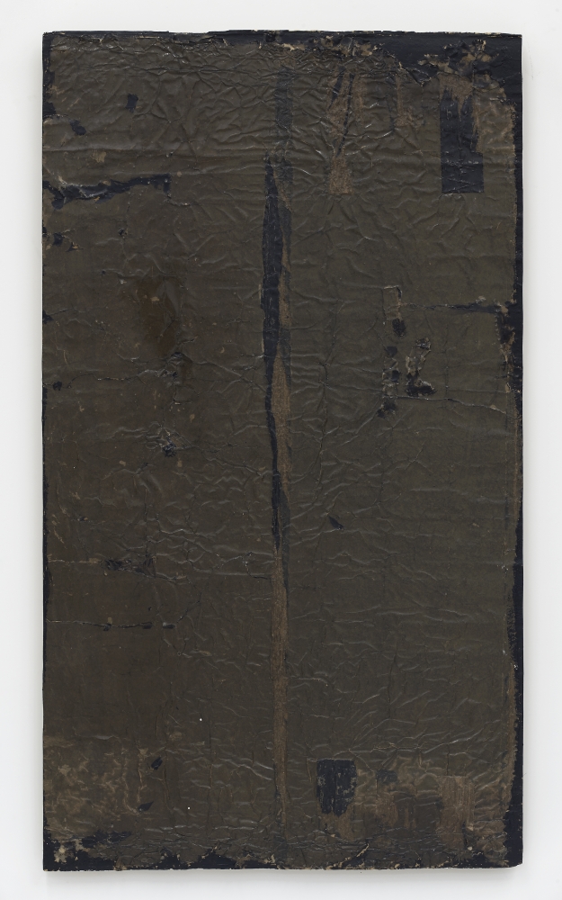 Helmut Lang
network #0, 2017
paper, tar and resin on canvas&amp;nbsp;
58 1/2 x 33 1/4 x 1 1/4 inches (148,5 x 84,5 x 3 cm)
SW 19258