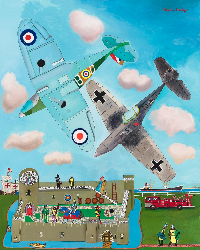 Malcolm Morley Air Battle over Medieval Castle, 2015