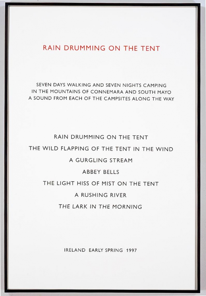 Richard Long Rain Drumming on the Tent, 1997