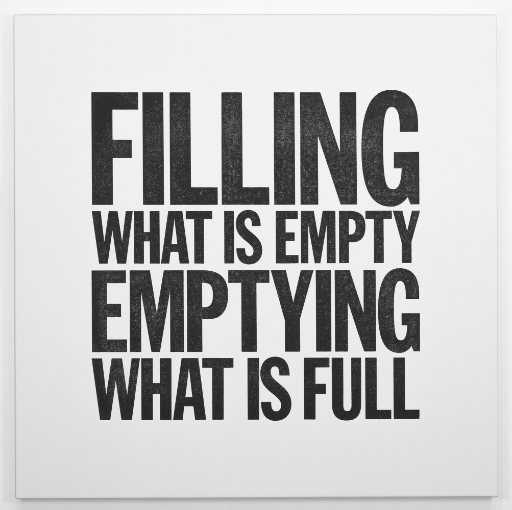 John Giorno, FILLING WHAT IS EMPTY EMPTYING WHAT IS FULL, 2015