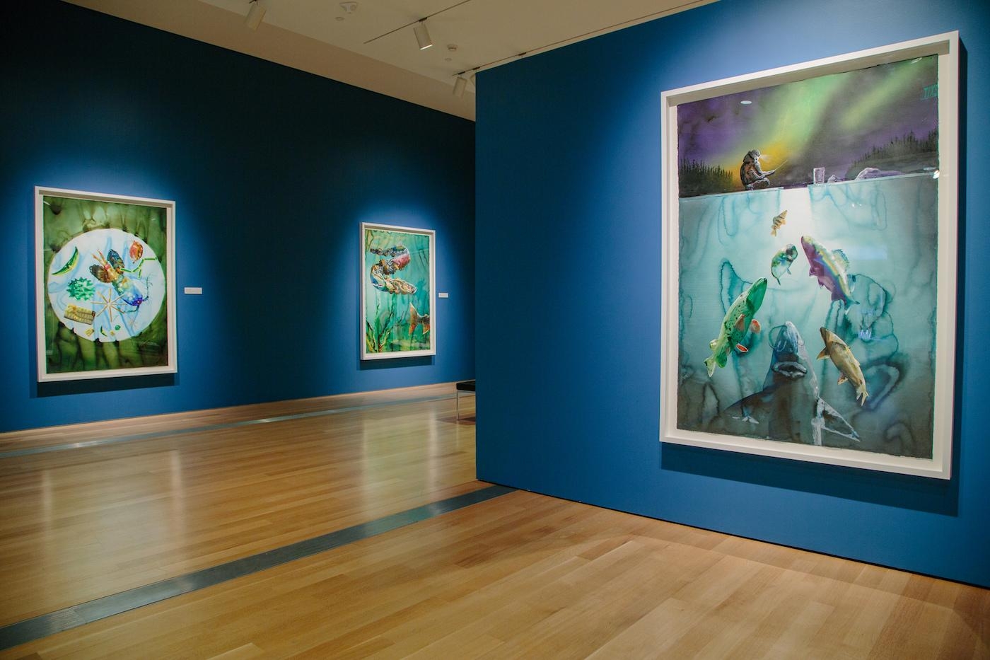 Installation view of Alexis Rockman: The Great Lakes Cycle at the Grand Rapids Art Museum