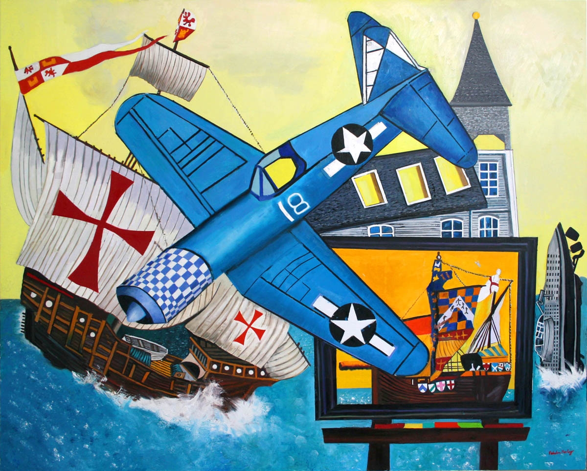 Malcolm Morley
Corsair and Santa Maria, 2011
oil paint on linen
62 x 78 inches (157,5 x 198 cm)
SW 11399