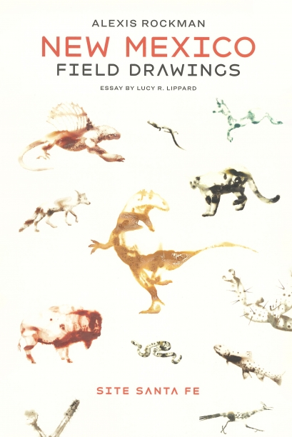 book cover illustrated with watercolor images of animals including a lizard, a wolf, a dinosaur, a buffalo, a snake, a fish and more
