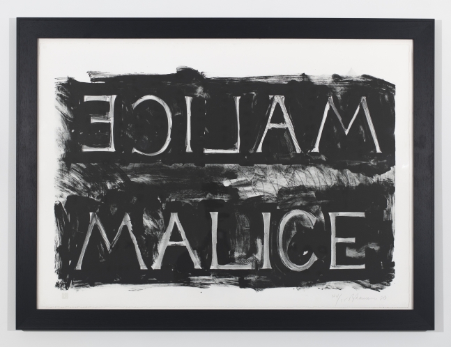 Bruce Nauman

Malice, 1980

lithograph

29 1/2 x 41 1/4 inches (74,9 x 104,8 cm)
35 x 46 3/4 inches (88,9 x 118,7 cm) frame

edition 44/75

SW 83129.44