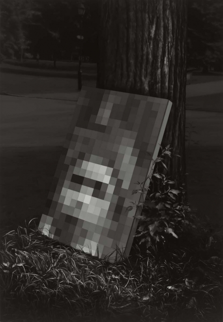 Andrew Sendor Site specific installation with &quot;Pixelated Portrait of Hugo L. Hugo&quot;, Artist unknown, 2031, oil on canvas, 38 x 22 inches, 2011