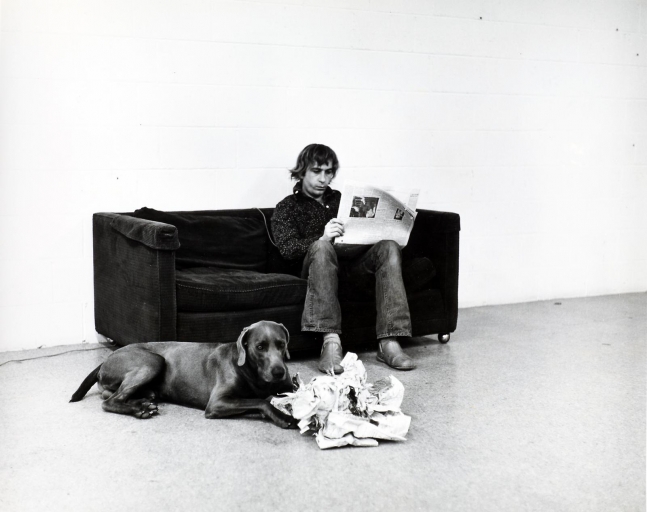 William Wegman
How They are Toward Newspapers, 1973
gelatin silver print,&amp;nbsp;unique
10 1/4 x 10 5/8 inches (26 x 27 cm)
SW 13332