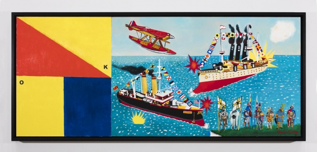 Malcolm Morley
O.K., 2015
oil on linen
26 1/2 x 63 inches (67,3 x 160 cm)
28 1/2 x 65 inches (72,4 x 165,1 cm) frame
SW 16154
